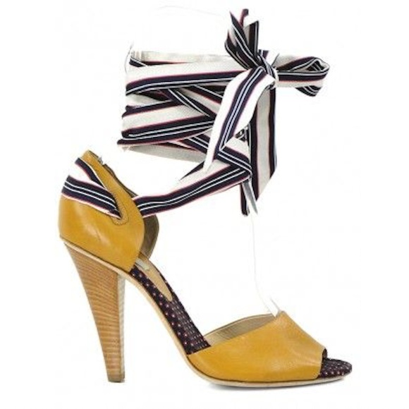 Moschino Shoes - Moschino Runway Grosgrain Ribbon Ankle Tie Sandal